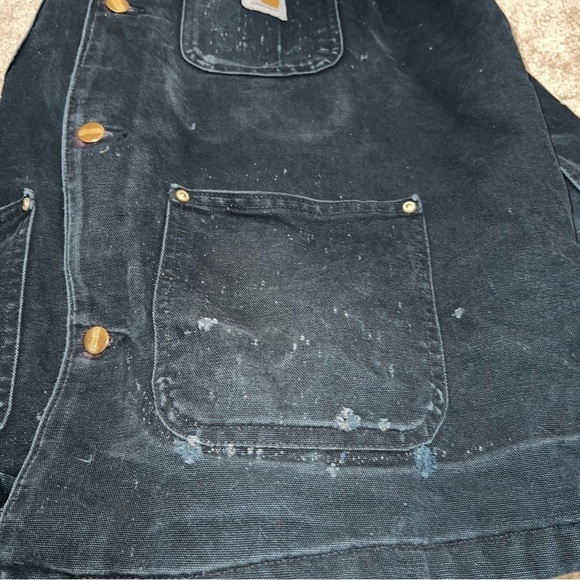 Carhartt Vintage Blanket Lined Chore Coat Black Size 46 Reg - Picture 12 of 16